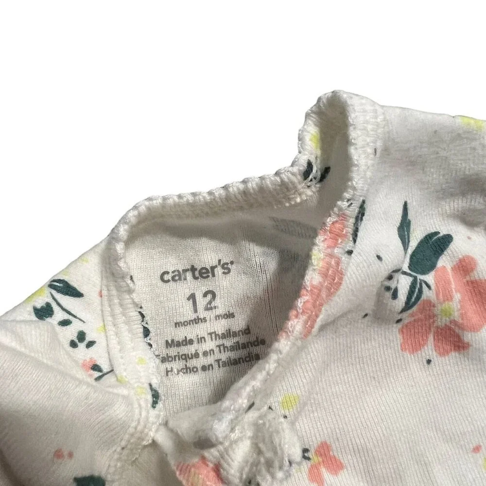 Carter's 12m White Floral Bodysuit Dress